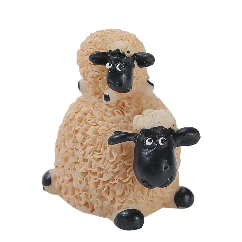 Wholesale Mini Resin Sheep Ornaments Micro Landscape Animal Figure Resin Crafts Sheep Mini Figurine