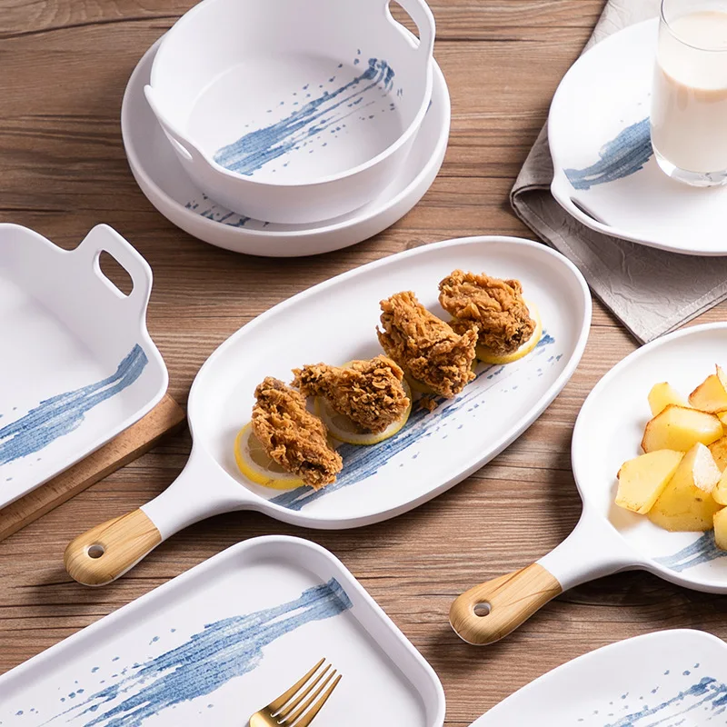 Melamine Dinnerware Set Kitchen Tableware Nordic Style Melamine Bowl Plates Dishes For Restaurant