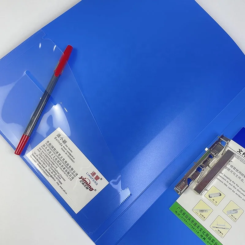 Wholesale PP Office Stationery Cover Clip Folder Paper File Folder A4 Size Lever Arch File