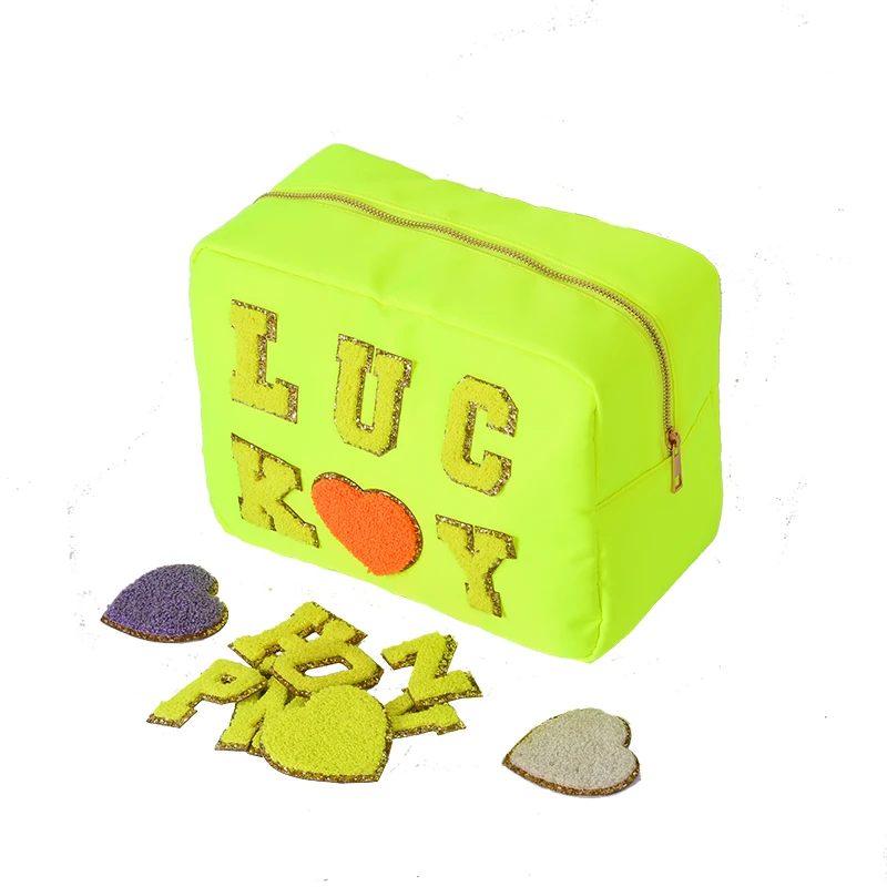 kaijie Personalized  Makeup Bag In S/M/L/XL logo  Keymay Stock New nylon durable toiletry bag ladies towel embroidery logo makeup box l