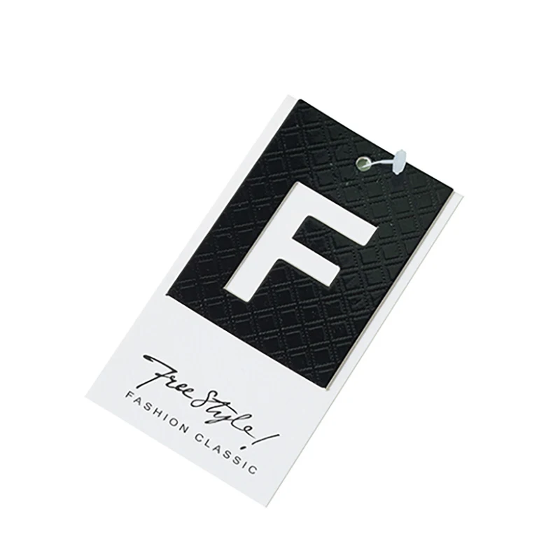 Factory direct sales private customized white card copper plate material hanging tags for clothing bags