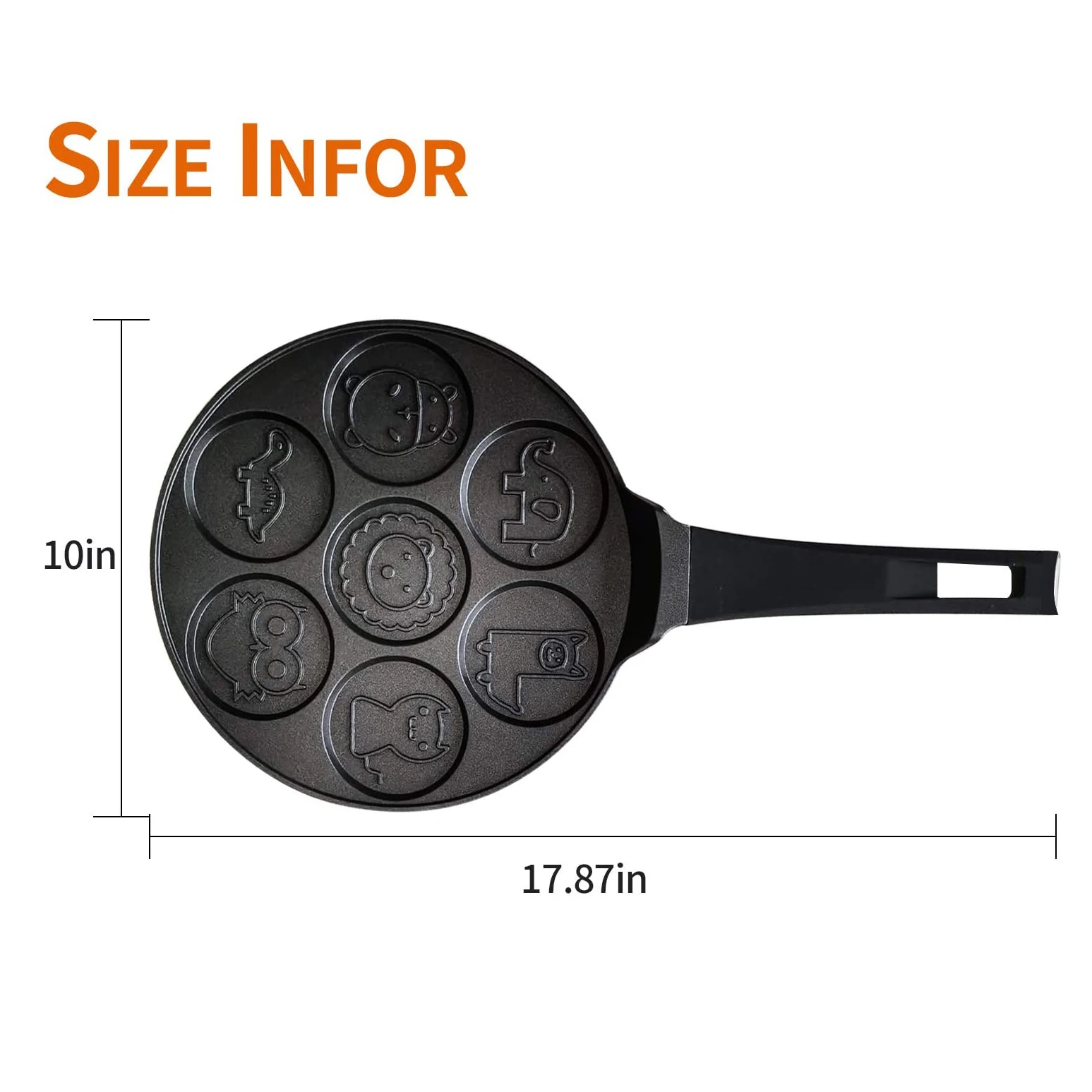Pancake Pan Nonstick, 7-Mold Cast Aluminum Pancake Griddle, Even Heating & Easy to Clean Pancake Maker