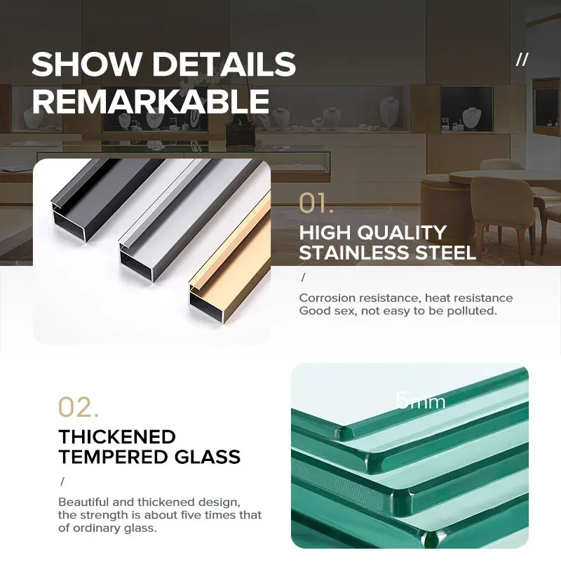 Factory wholesale jewellery stores furniture white custom logo watches glasses jewelry display cabinet cases for retail store