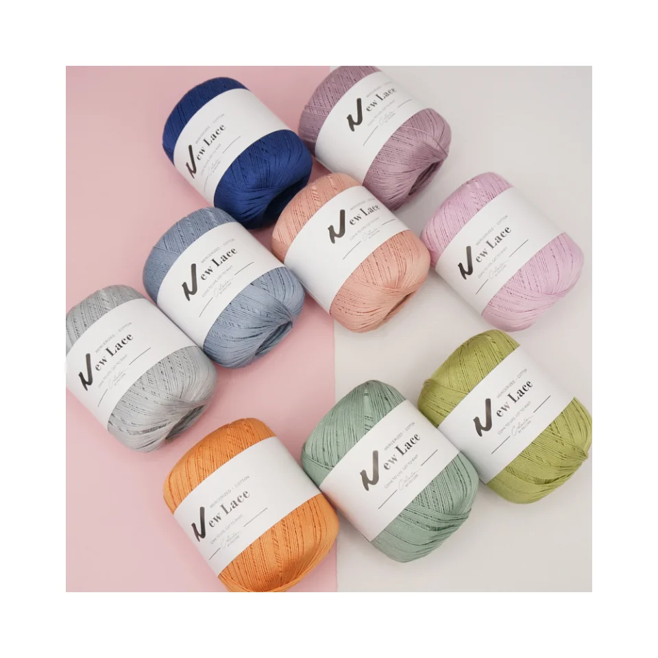 2024 Crochet Yarn Solid Colour 100% Cotton Size 6 Lace Spring/Summer Medium Fine Woolen Threads