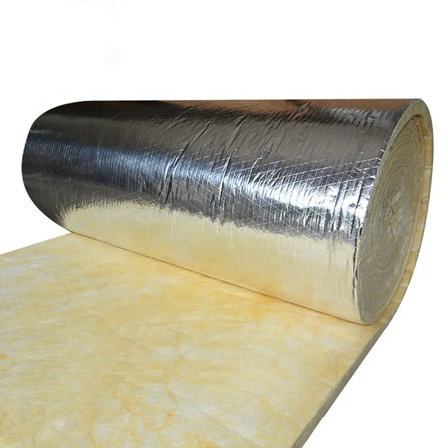 cheap price thermal insulation material fiberglass glass wool insulation roll blanket felt with aluminum foil