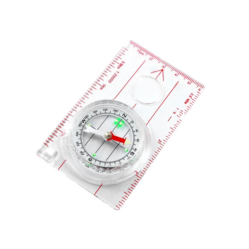 Custom New Products Camping Tools Multifunctional Map Ruler Compass Orienteering Hiking Guide Compass With Lanyard
