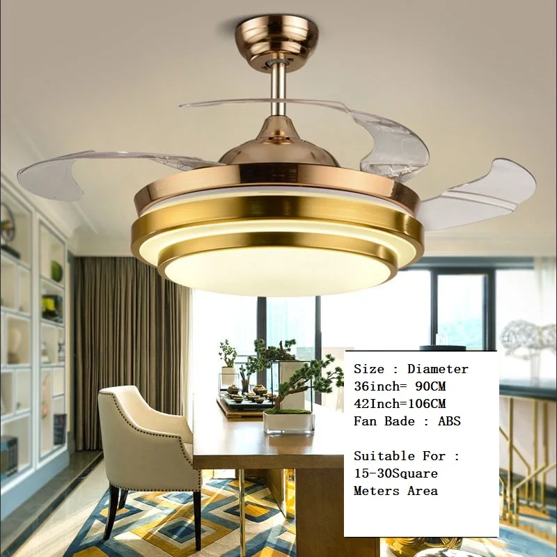 72W Super Bright Remote Control LED Smart Ceiling Fan Light For Bedroom Living Room Hotel Apartment Villa