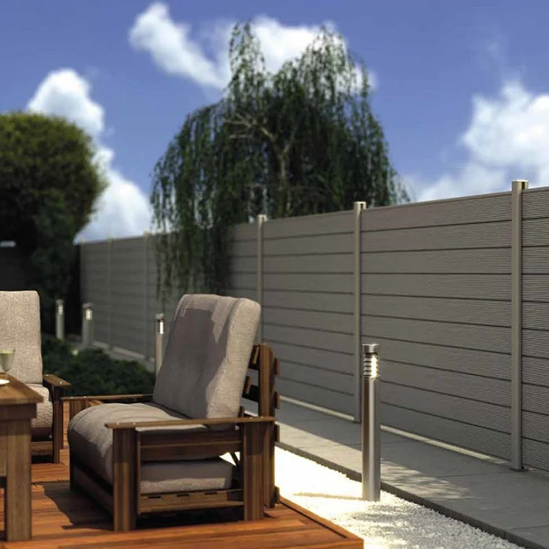 Wooden Fence Panels  WPC Embossed Fence Anti-corrosion and Insect Repellent Modern Outdoor Privacy Garden Fence