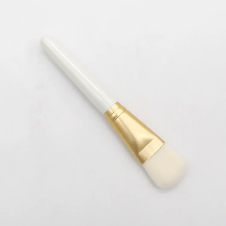 
Wholesale 1pcs Synthetic Soft Vegan Wood Handle White Face Mask Application Brush for Daily makeup 