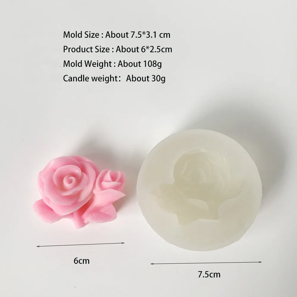 Rose Carnation Poppy candle silicone mold diy drop glue mold Aromatherapy gypsum soap mold