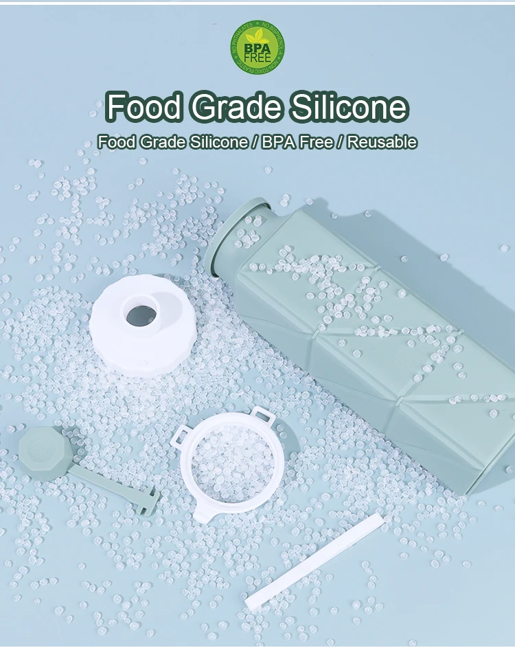 Portable Drinkware Running Gym Travel Bpa Free Silicon Squeeze Bottle Collapsible Silicone Water Bottle Foldable Silicone Bottle