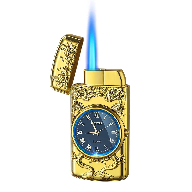 DEBANG Luxury Lighter Creative New Products Most Popular Blue Flame Watch design Windproof Lighter