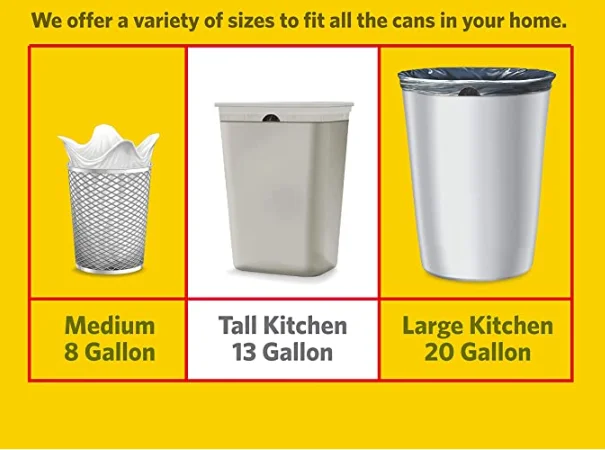 Multipurpose 45*50cm Drawstring Trash Bags Biodegradable Plastic Drawstring Garbage Trash Bags 75 Count