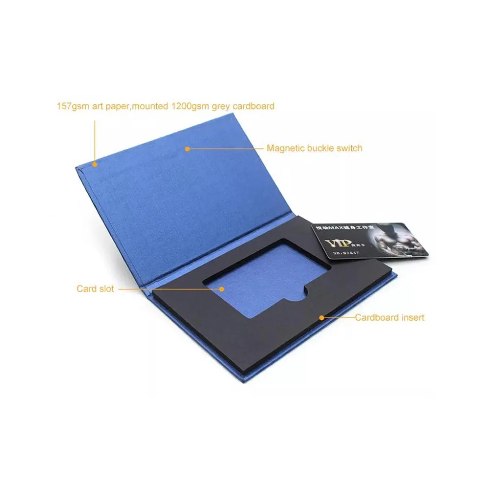 Black Wholesale Custom Logo Premium Luxury Cardboard Paper Packing Credit Gift Card Box with Eva and Magnet Button