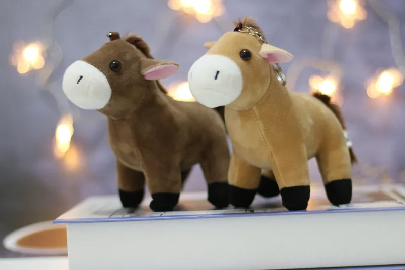 Wholesale Horse Plush keychains toys Grab Machine Doll Horse Stuffed animal toys Plush kawaii Plush Little Horse Donkey Keychain