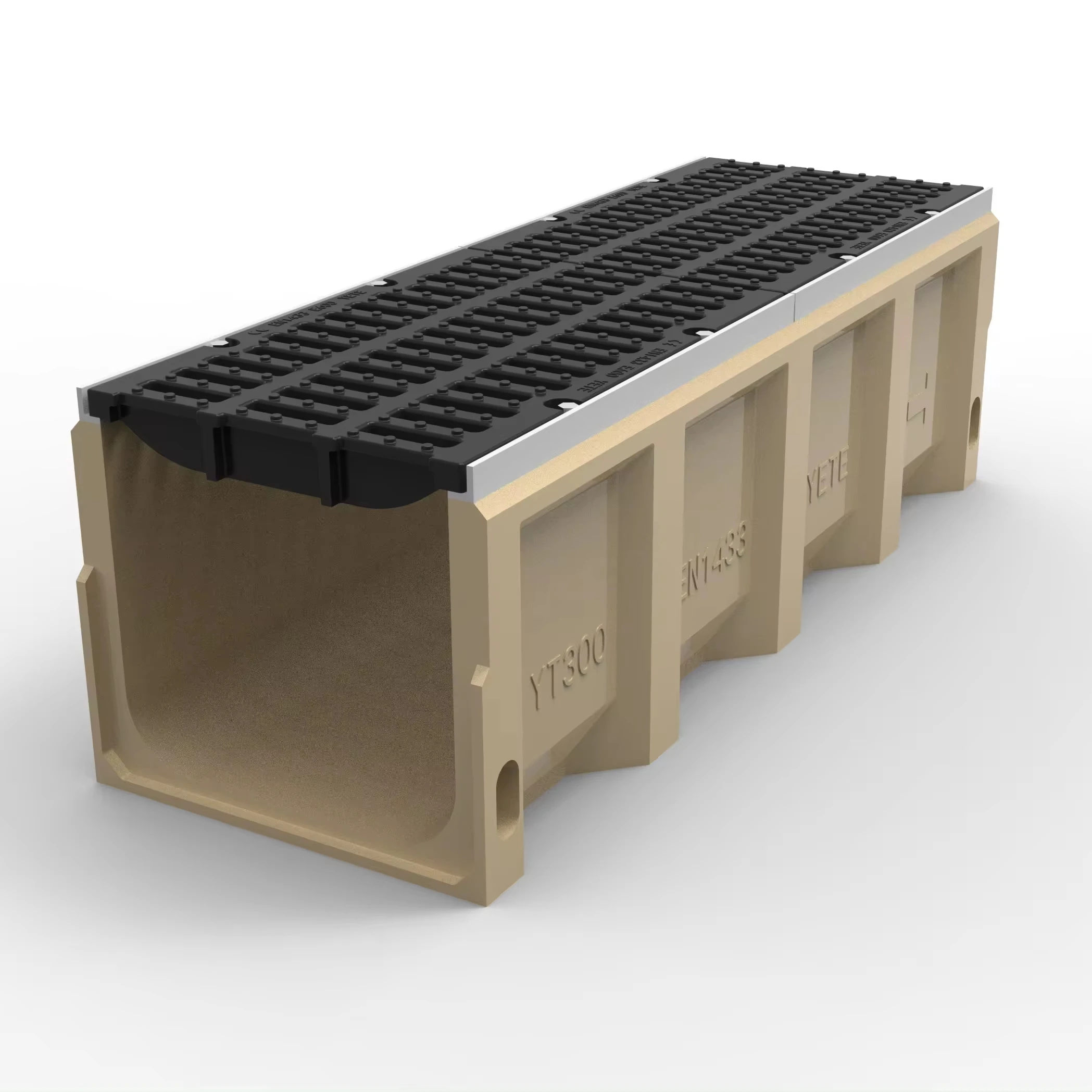 Resin concrete gutter downspout drainage channel drain grate cover