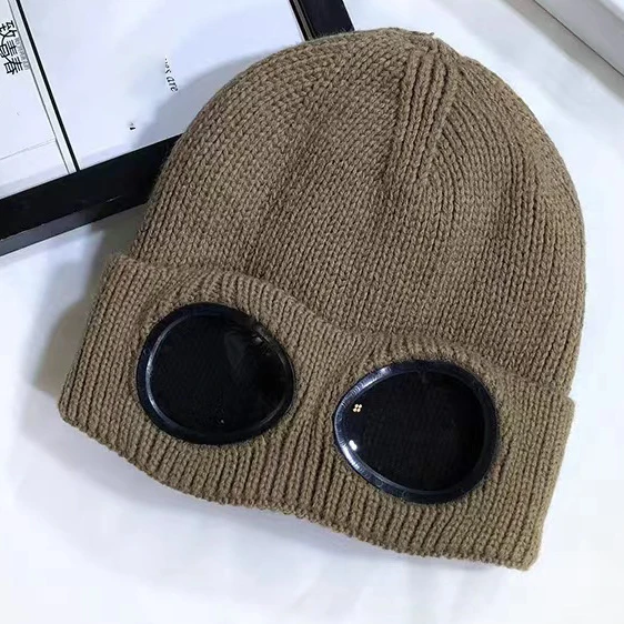 Wholesale winter outdoor unisex blank beanie hats high quality sport knitted ski goggle beanie