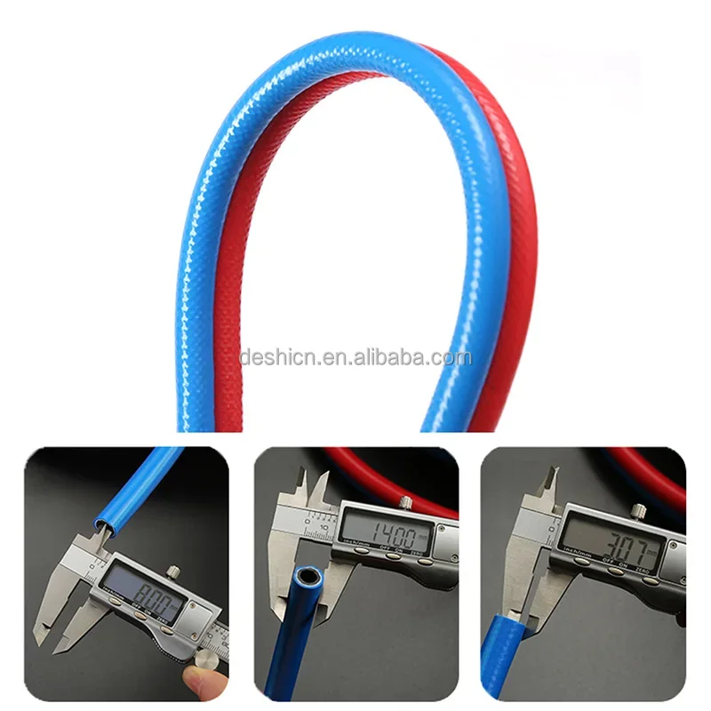 Flexible Abrasion Resistant 8MM Welding Hose Oxygen Hose /Acetylene Hose Red or Blue Three glue two line process