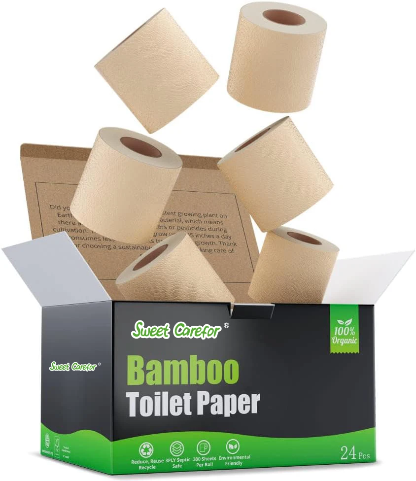 Hot Selling Individually Wrapped 3 Ply Pure Bamboo Toilet Paper Roll