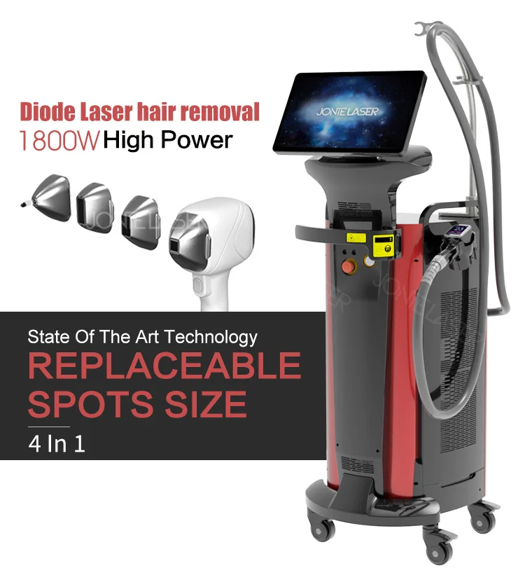 NEWEST 4 in 1 Identify automatically heads 808nm 755nm 1064nm High Power 1800w laser hair removal machine