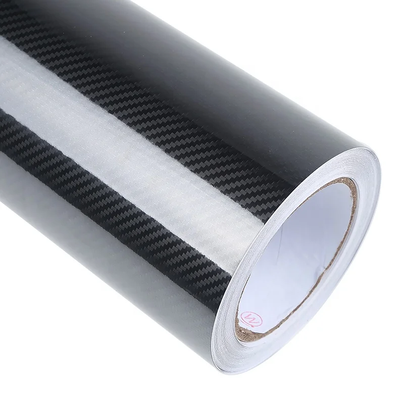 1.52x18M High Quality Gloss Black Color 5D 6D 7D Carbon Fiber Car Decoration Film Auto Wrap Vinyl Sticker