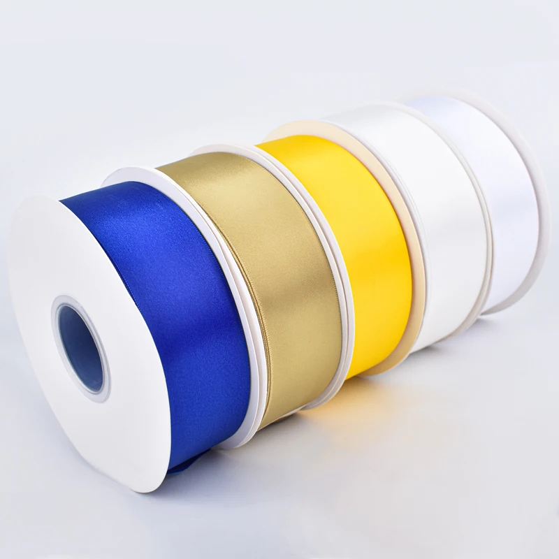 In stock Mixed Colors Polyester Single Double Face satin ribbon 1.5 inch 100 yards Satin Ribbons Roll