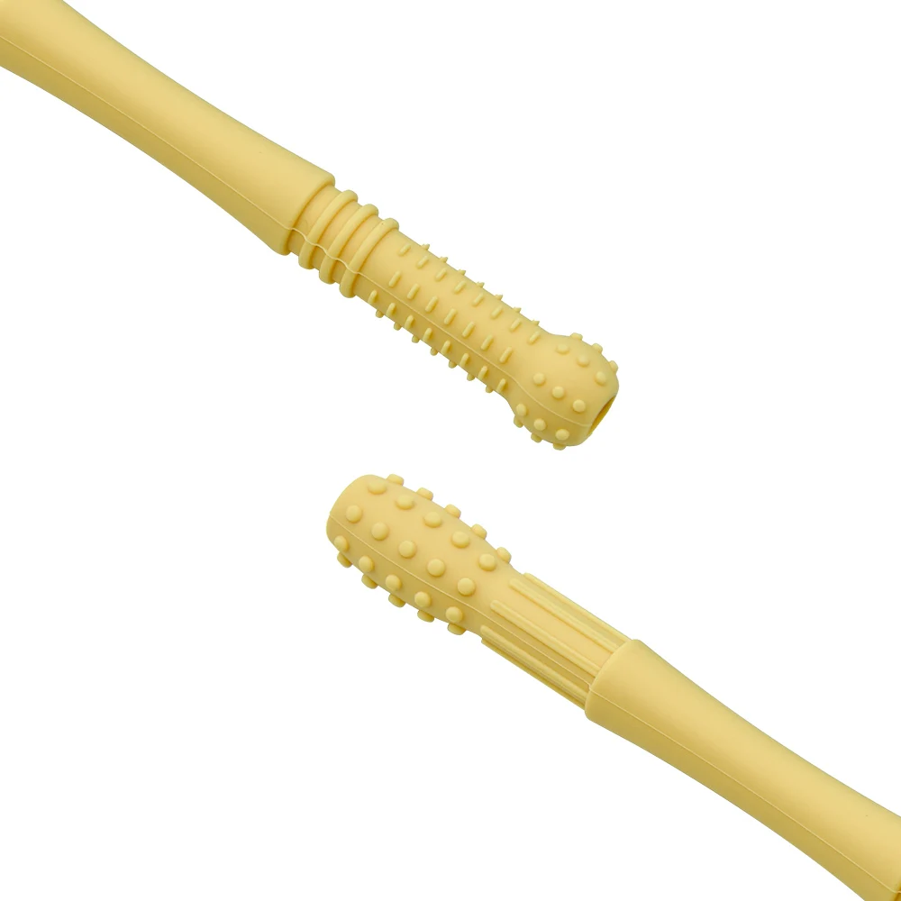 High Quality BPA Free Silicone Baby Teething Tubes Chew Straw Toy Soothing,Tubes Teething Toys for Babies 3-12 Months