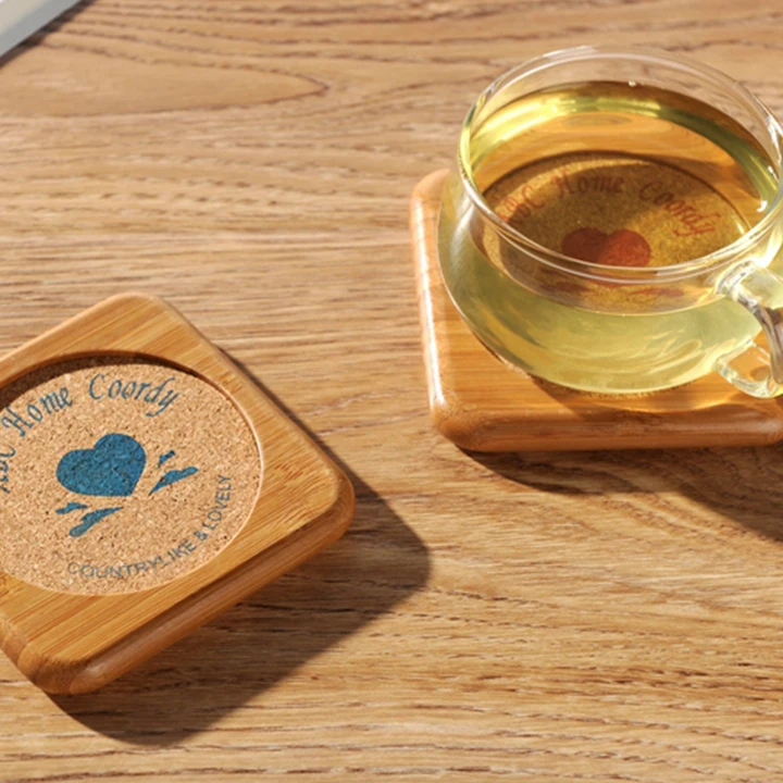 Tea Coffee Cup Pad Placemats Tray Decor Bamboo Coasters Durable Heat Resistant Square Round Drink Mat Bowl Teapot Pad Coaster