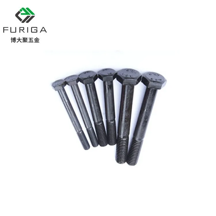 High-Strength 12.9 Grade Iron Blackened Steel External Hexagon Screw M4M5M6M30 Size Blackened Mechanical Extended Bolt