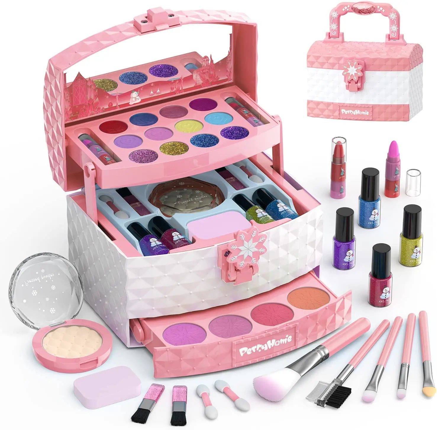Washable Frozen Makeup Set for 3-12 Year Old Kids Toddler Girl Toys Birthday Gift Kids Makeup Kit for Girl
