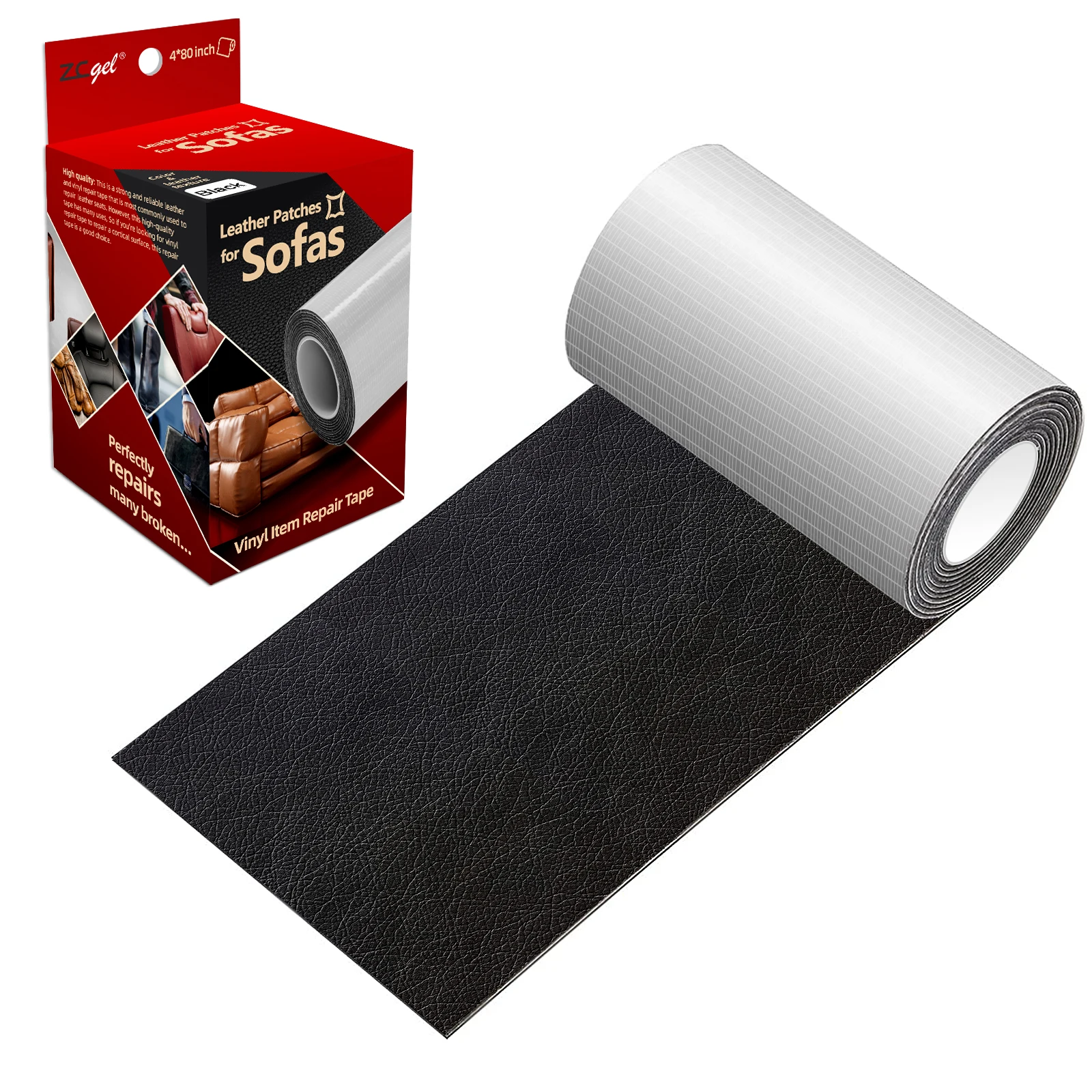 Sofa Leather Repair Patch Self-Adhesive Leather Tape Upholstery Vinyl Sticker for Couches Sofa Furniture Car Seats Bags Jackets