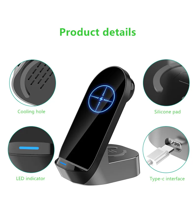 
Qi Wireless Charger Stand For iPhone 12 Mini 11 Pro XS MAX XR X 8 Samsung S20 S10 Fast Charging Dock Station 