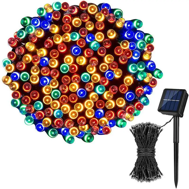 Bright Max 100 lights solar string lights multiple colors blue red green purple  string for party events  solar flood