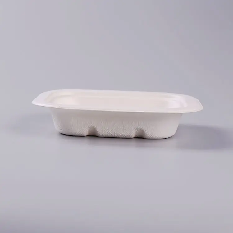 D355-biodegradable eco-friendly sugarcane bagasse takeaway food tray