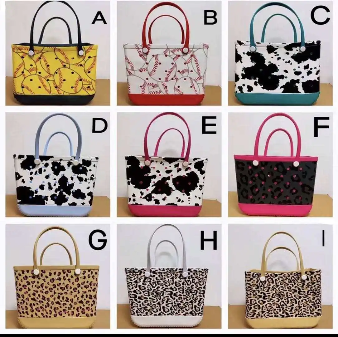 2023 summer Outdoor EVA Portable Travel Beach Tote Bag Waterproof Washable Sand Proof Rubber Beach Bag