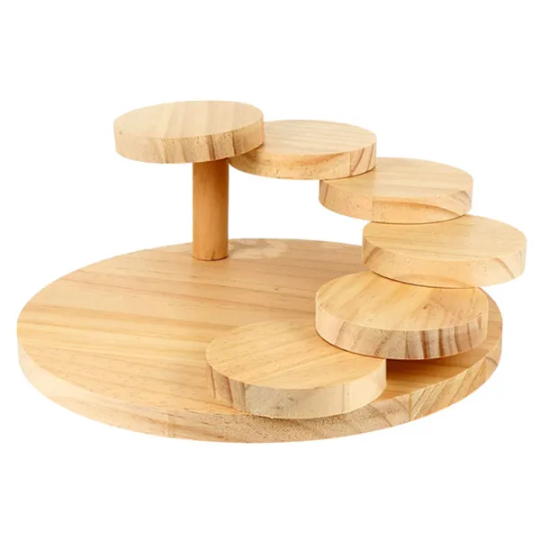 Японский деревянный поднос для суши креативная вращающаяся лестница тарелка мяса