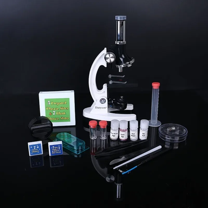 Microscope Kit Lab LED 300X 600X 1200X Home School Science Educational Toy Gift Refined Biological Microscope For Kids