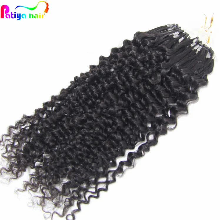 Shopping On Online Burmese Curly Micro Loop Ring Hair Products 100 grams Peruvian Curly Virgin Micro Link Human Hair Extensions