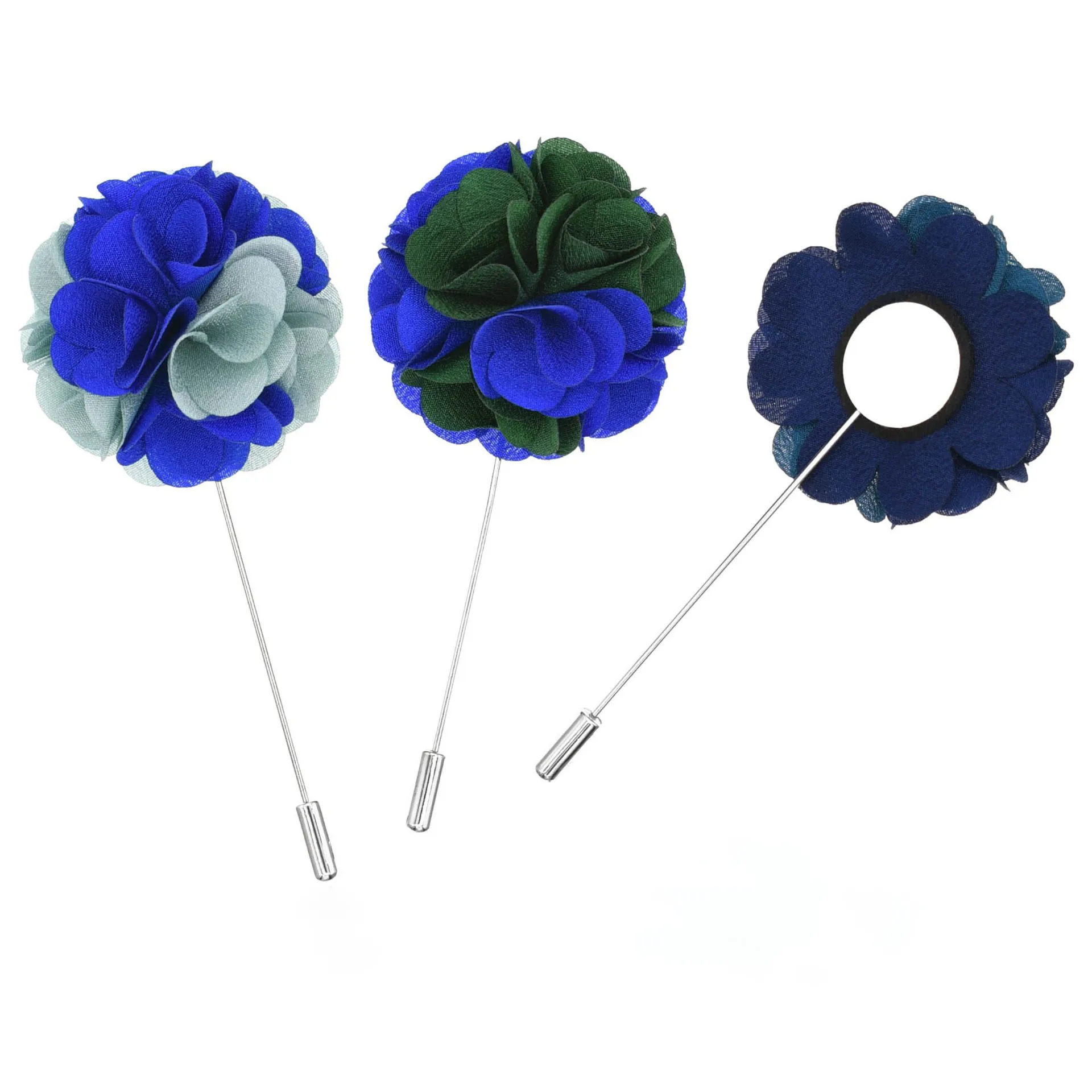 Best Selling Promotional Flower Lapel Pins Mens Brooch Silk Flower Pin In Various Color
