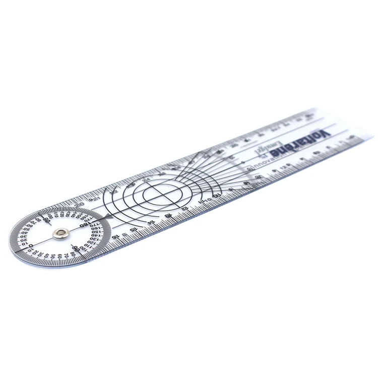 Medical Plastic Pvc Contact Angle Ruler Goniometer Plastic Ruler Triangle Protractor Set
