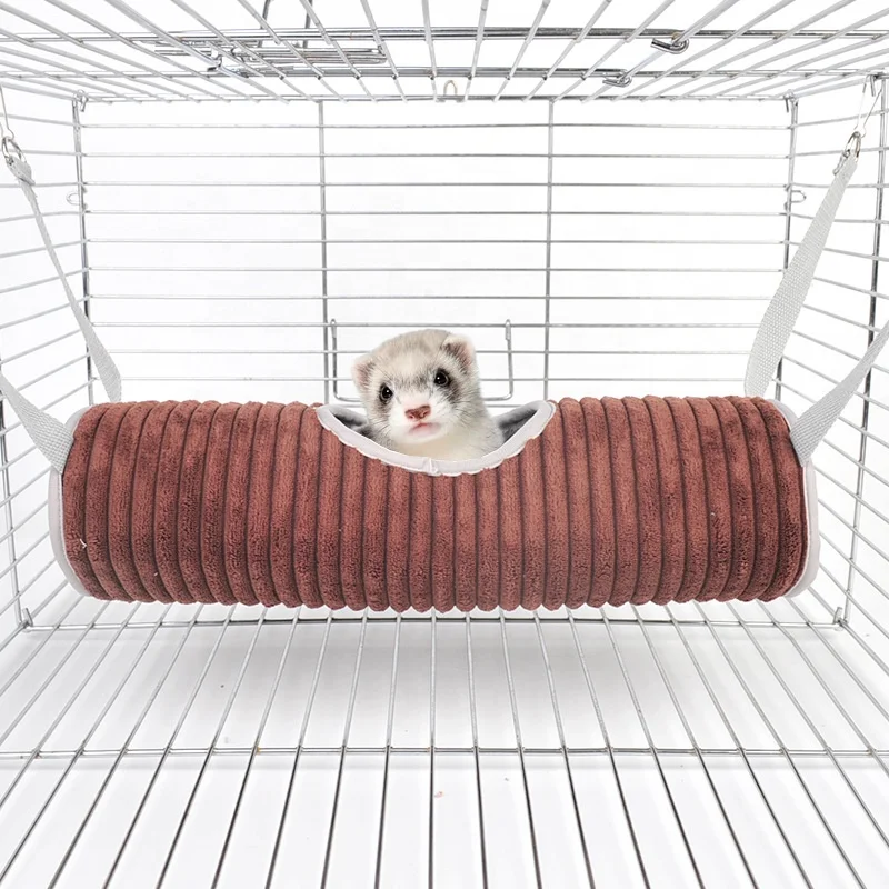 Hamster ferret hammock washable pet bed winter flannel warm cylinder sling tunnel squirrel sleeping nest sugar glider pet toys