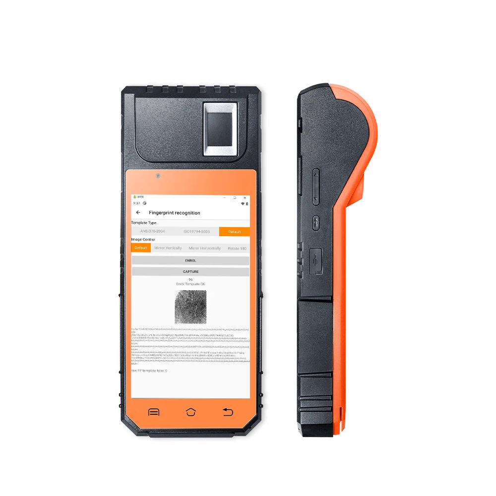 HFSecurity FP09 Android 11 4G Biometric Thermal Printer Barcode Scanner POS Terminal with Fingerprint Reader