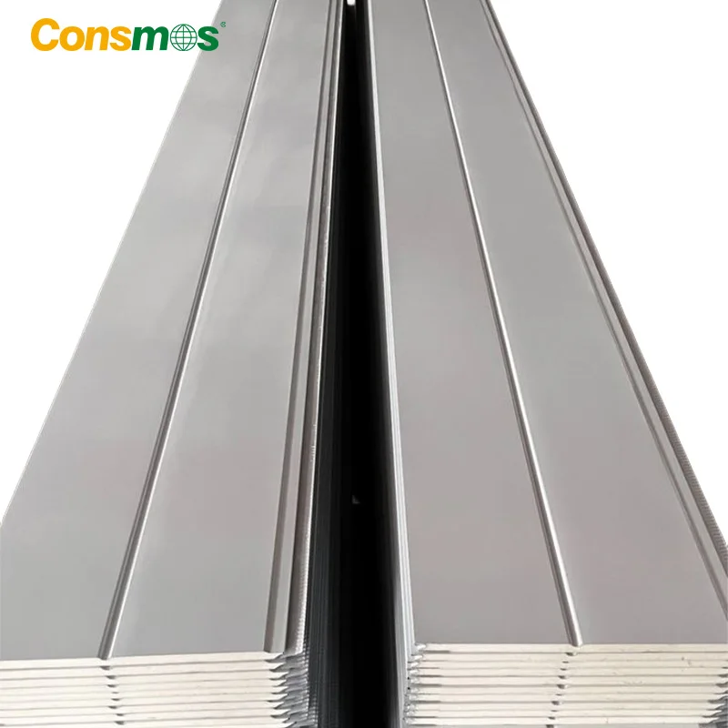 Consmos Lightweight Insulated Sandwich PU Exterior Foam Wall Decoration Panels Roofing Panel