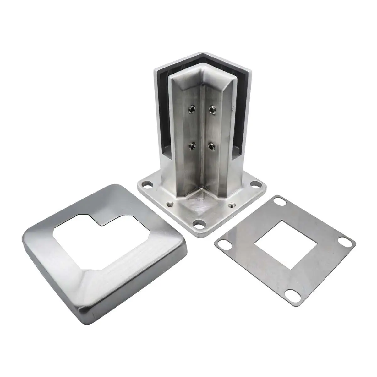 European Market Floor To Glass Railing Pool Fence Frameless Balcony Glass Spigot With Two Glass