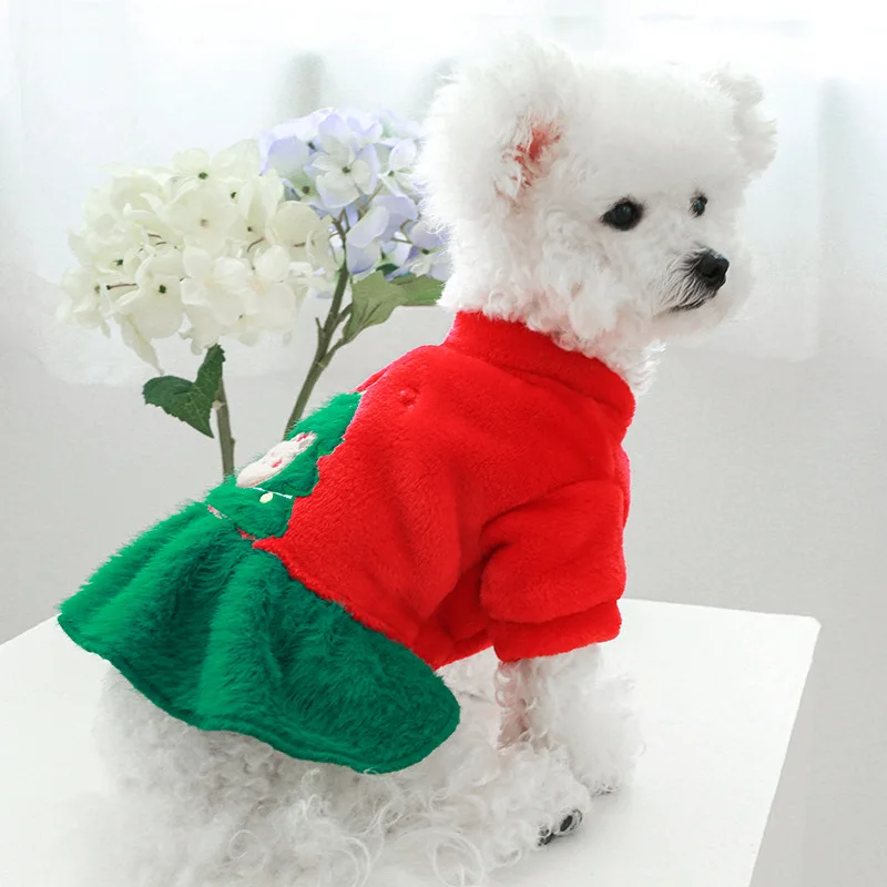 Christmas winter pet clothing dog cat dress pet costume