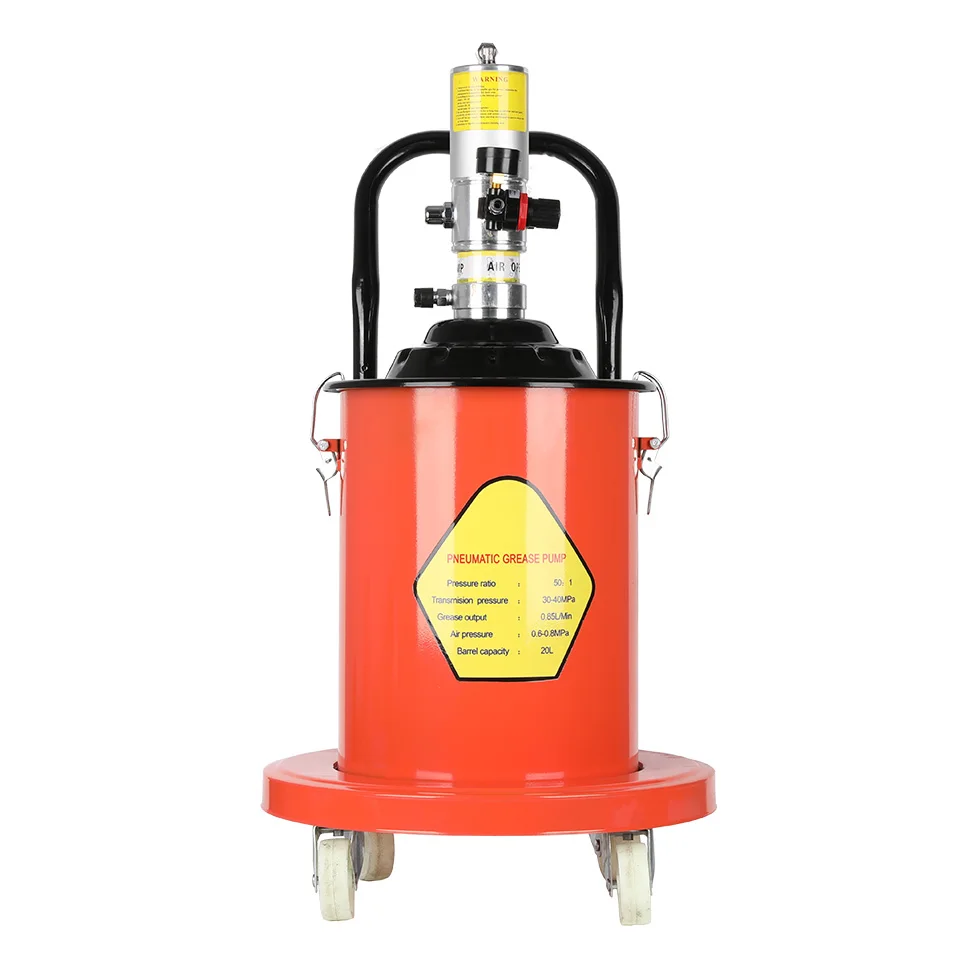 High Pressure Pneumatic Grease Pump 20L Air Operated Bucket Grease Pump Auto Grease Pump Pneumatic Lubricator Gun