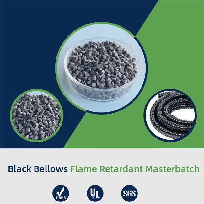 Qibo P03 Factory pp Harness Corrugated Tube Black Bellows pp granule UL94 V0  PP  Flame Retardant Masterbatch filler pellet