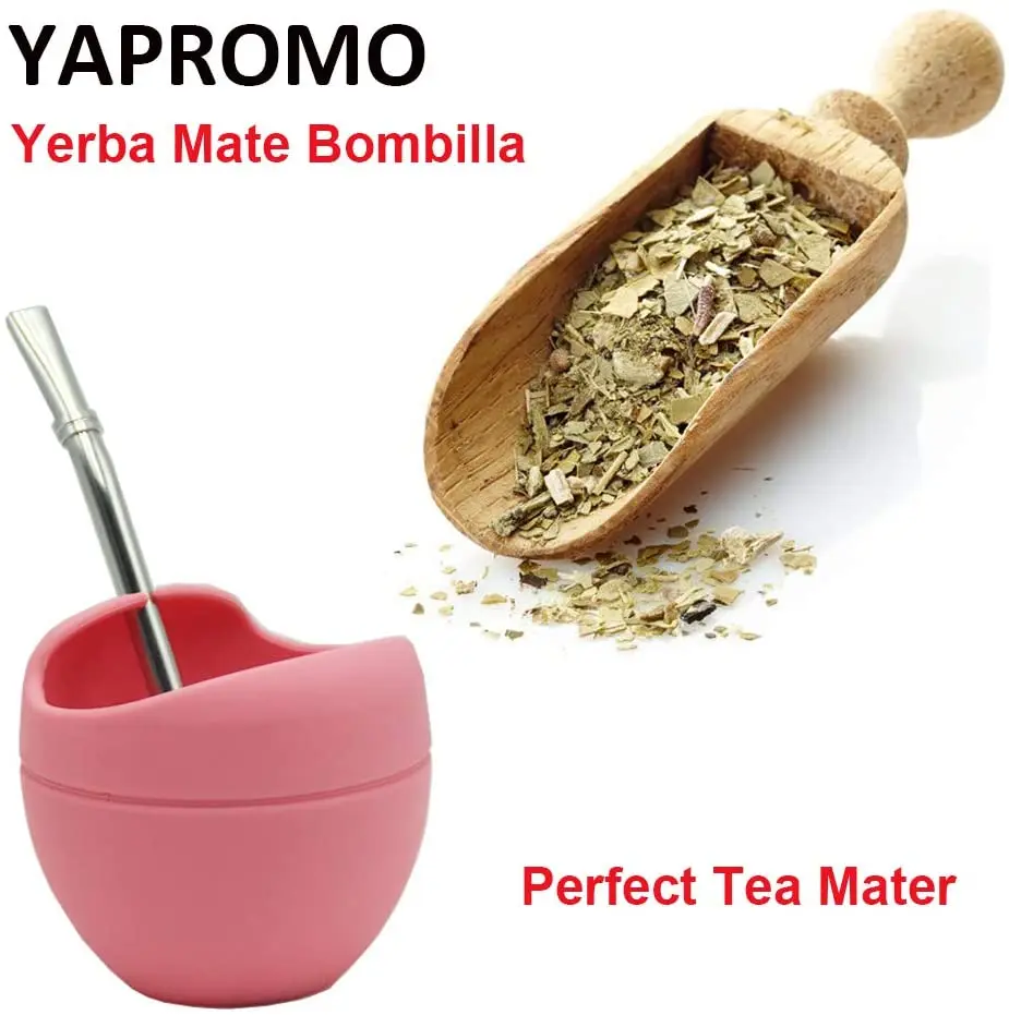 
silicone Yerba Mate Gourd Cup with Bombilla drain straw 