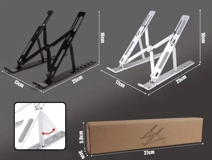 Adjustable Ergonomic Portable Aluminum Alloy Laptop Holder Laptop Stand Portable Foldable Lightweight Notebook Computer Stand