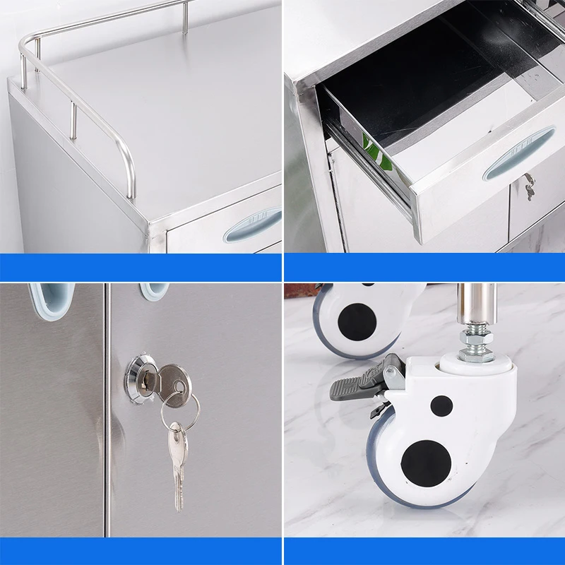 New Promotion Hot Style Movable Medical Stainless Steel Anesthesia cart Treatment Trolley